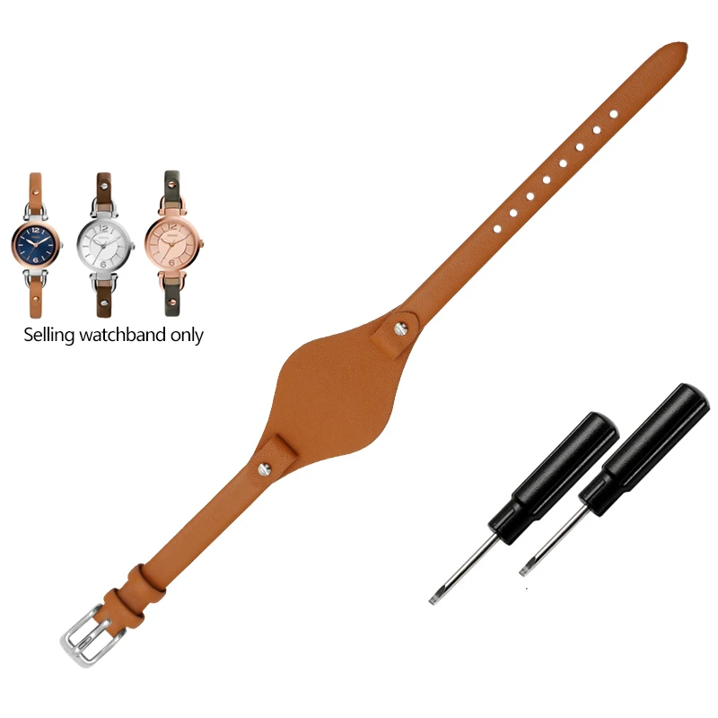 Premium Women's Leather Watchband - 8mm Elegant Strap Replacement