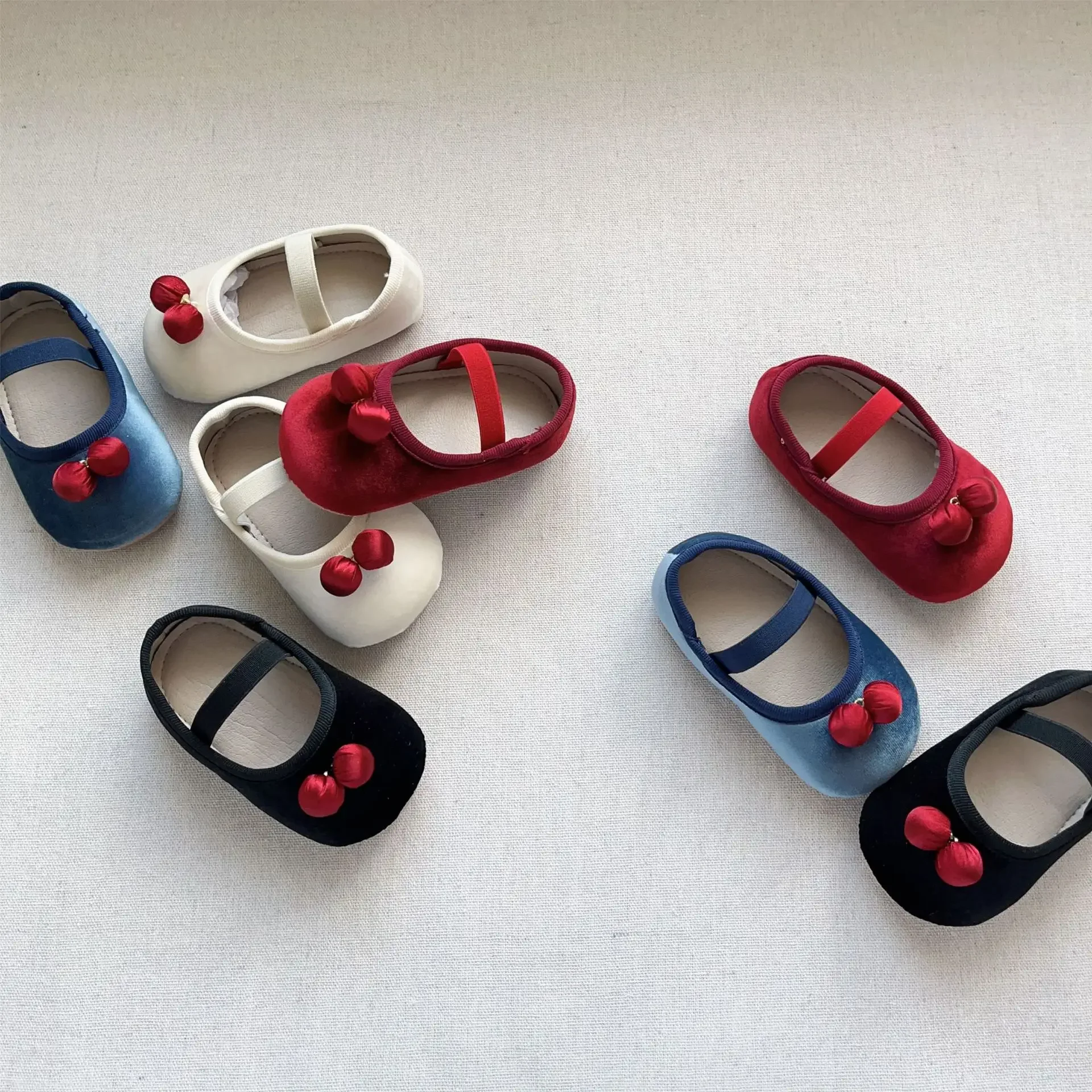Baby Shoes Spring and Autumn Toddler Cherry Retro Princess Casual Boys and Girls Baby Shoes