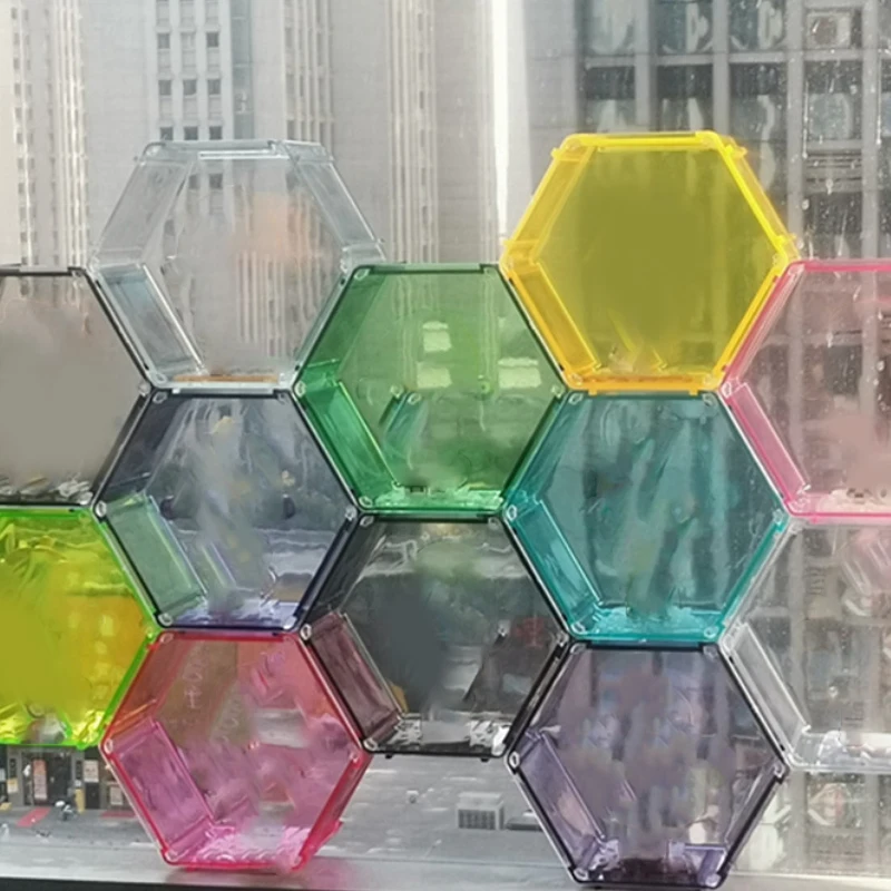 

For Kids Gift Hexagonal Clear Blind Box Showcase Model Accessories Anime Figures Display Case DIY Storage Rack Holde