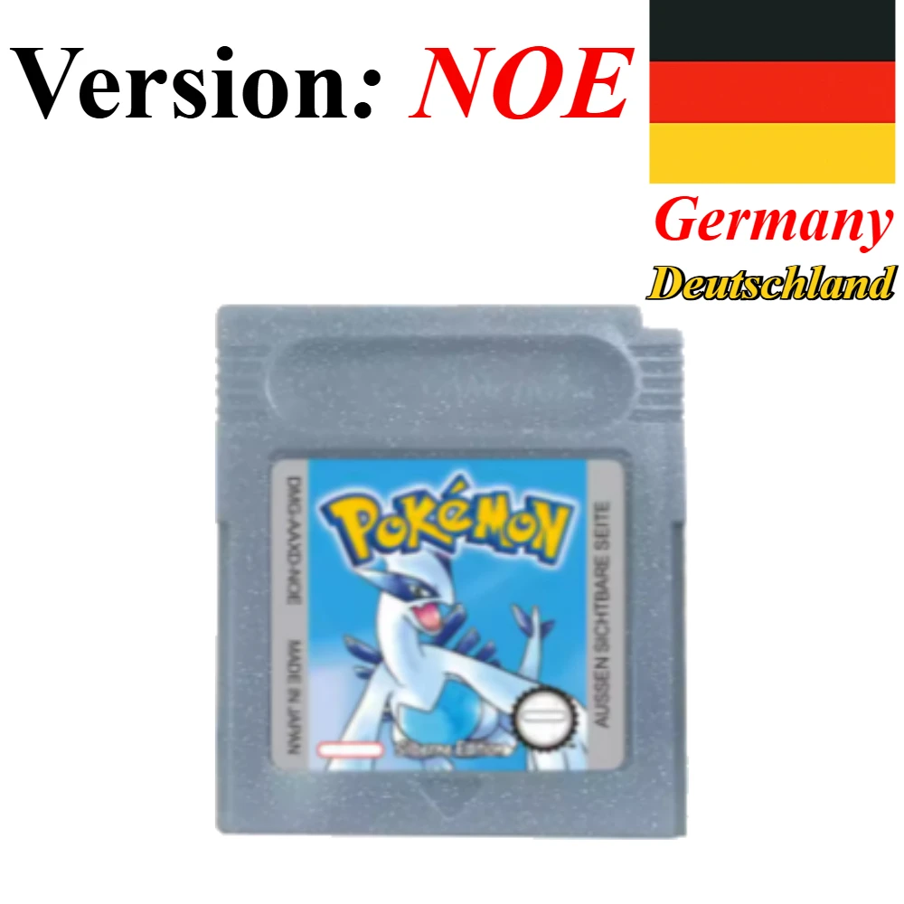 7 Pokémon 16-Bit GBC Spielmodule in Rot, Blau, Grün, Gold, Silber, Kristall, Französische/Spanische/Deutsche/Englische Version – Detail 7