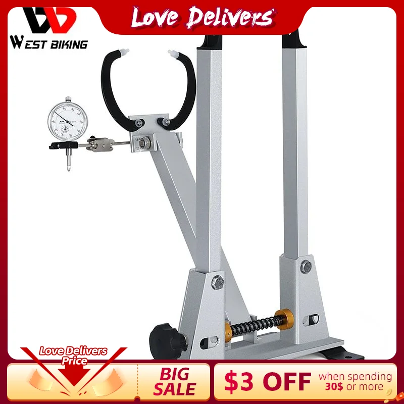 West Biking Pro Wheel Truing Stand Con Comparatore Indicatore Di Regolazione Cerchi Mtb Road Bike Wheel Set Bmx Strumenti Di Riparazione Della Bicicle