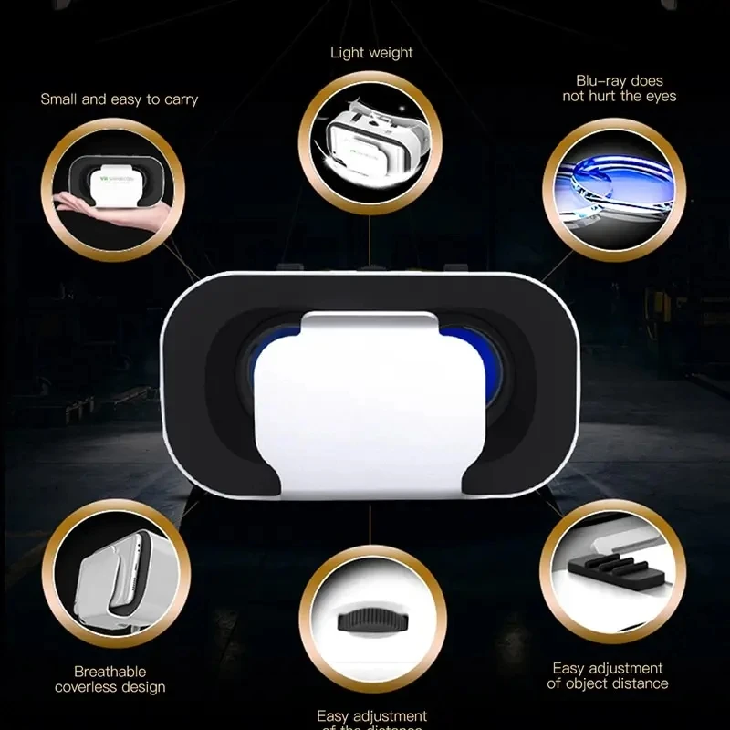 VR Glasses 3D VR SHINECON G05A Headset Headmounted Virtual Reality Adjustable for 4.76inches Android Smart Phones