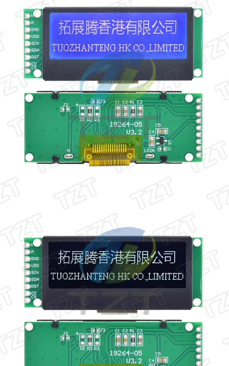TZT 1/3PCS LCD19264 192*64 192X64 Grafik Matrix LCD Modul Display Bildschirm 3,3-5V LCM UC1609C Controller mit LED-Hintergrundbeleuchtung – Detail 6