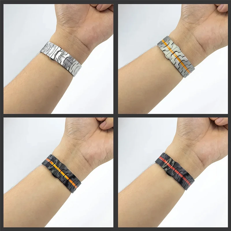 Luxury 22mm Stainless Steel Strap - Premium Metal Bracelet Watchband