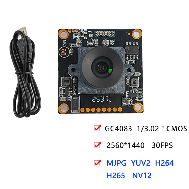 Mini Webcam USB di Sicurezza CCTV 4MP 2560*1440 30FPS H265 con Sensore CMOS GC4083 UVC per PC, Laptop, Android