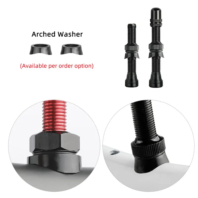 Bicycle Tubeless Valve 2PCS Schrader Nipple A/V Valves Brass Core CNC Machined Anodized for MTB Road Bike Tubeless Rims