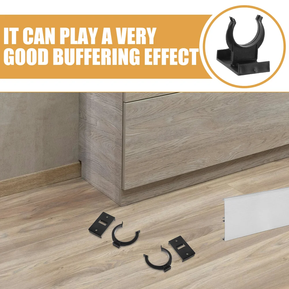 12 Sets Cabinet Foot Accessories Plinth Clips Kitchen Leg Seal Board Clamp Furniture Leveling Feet Kick Skirting Trims Bracket