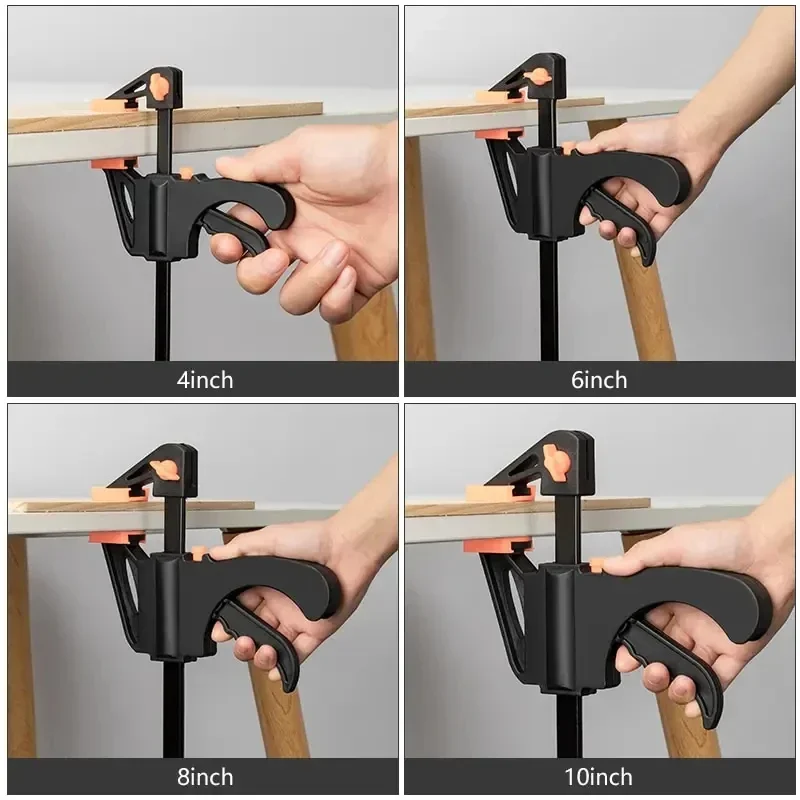 Woodworking Work Bar Clamp 5/2pcs 4 Inch Hard Quick Ratchet Release Clip Hand Tool for Carpentry
