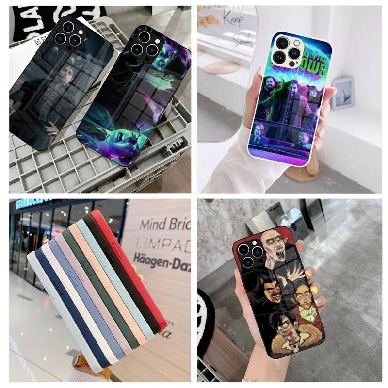 What We Do In The Shadows Custodia Per Telefono In Vetro Bianco Massiccio Per Iphone 13 14 12 11 Pro Xs Max Plus Mini X Xr 8 7 6S Se2020 Cover