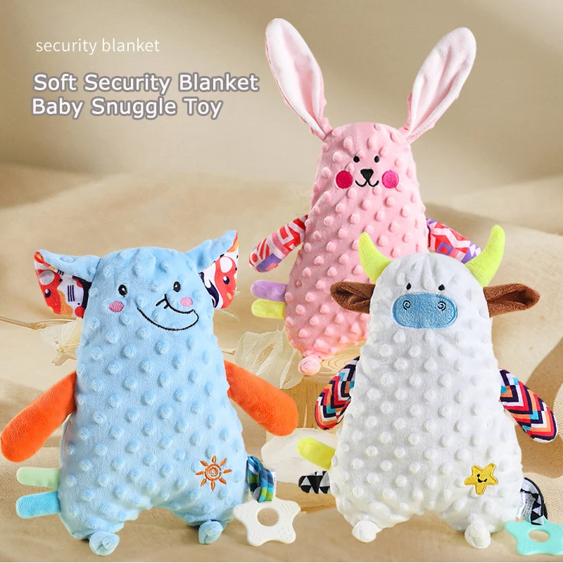 baby stuffed sleeping toys for 0 12 months infant/newborn animal soothing placate doll towel cartoon plush rabbit/cattle