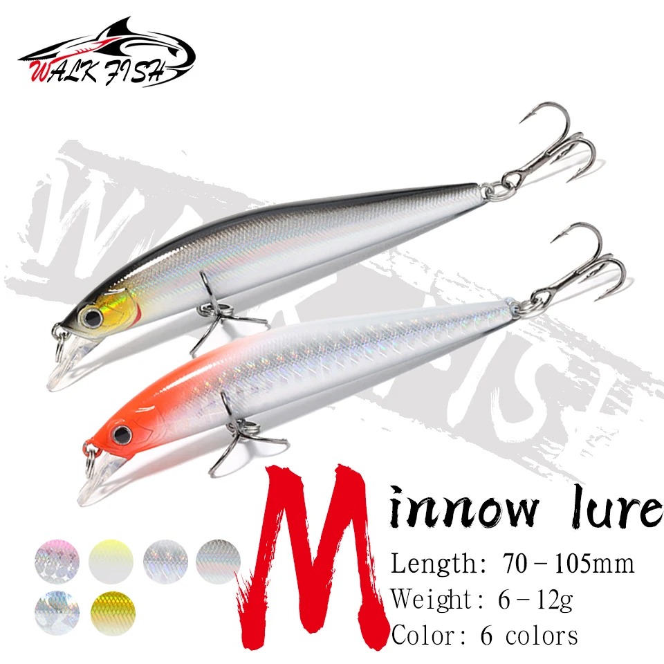 WALK FISH Suspending Minnow 6g 9g 12g Fishing Lure Artificial Hard Megabass  Bait Wobblers Tackle Pesca Magnet System Bass Lure