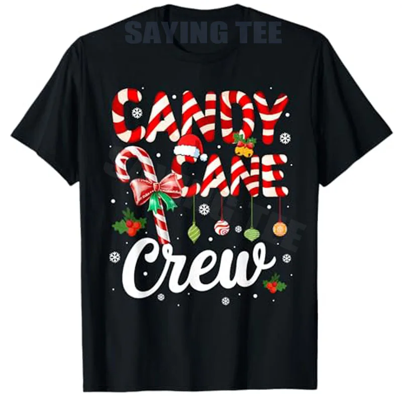 Candy Cane Crew Lustige Weihnachten Urlaub Familie Männer Frauen T-Shirt Weihnachten Kostüm Neuheit Geschenke Y2k Humor Weihnachten Party Kleidung
