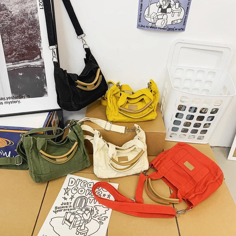 Small Canvas Tote Bags For Women 2022 Luxury Designer Handbag Casual Shoulder Crossbody Bags Eco Bag Korean Messenger Bag Y2K