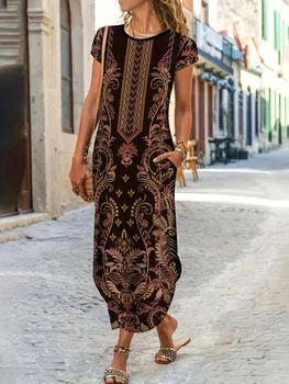 Abito da donna elegante alla moda Abito casual ampio Abito stampato da donna Nuovo temperamento 1