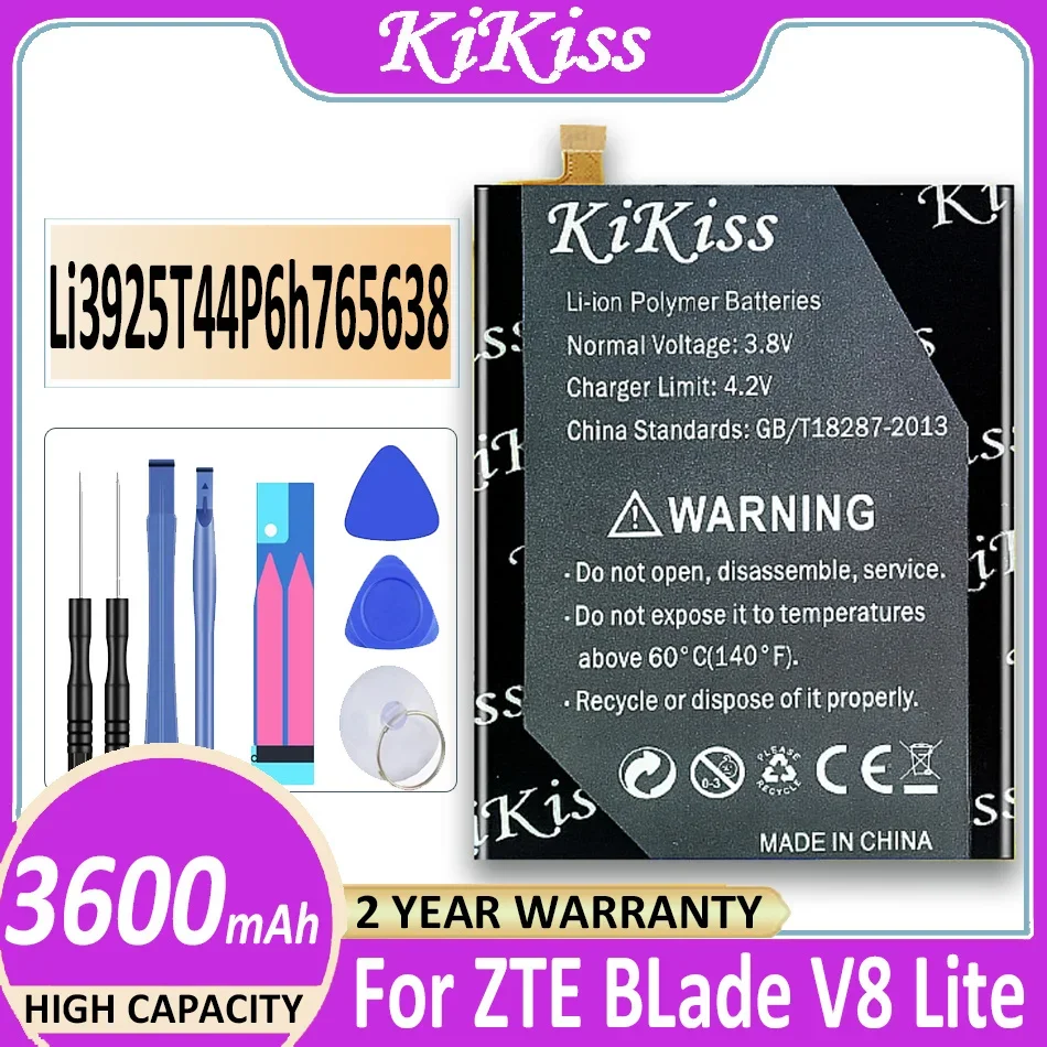 

Оригинальный аккумулятор KiKiss 3600 мАч Li3925t44p6h765638 для телефона ZTE BLade V8 Lite 5,0 дюйма, аккумулятор высокого качества