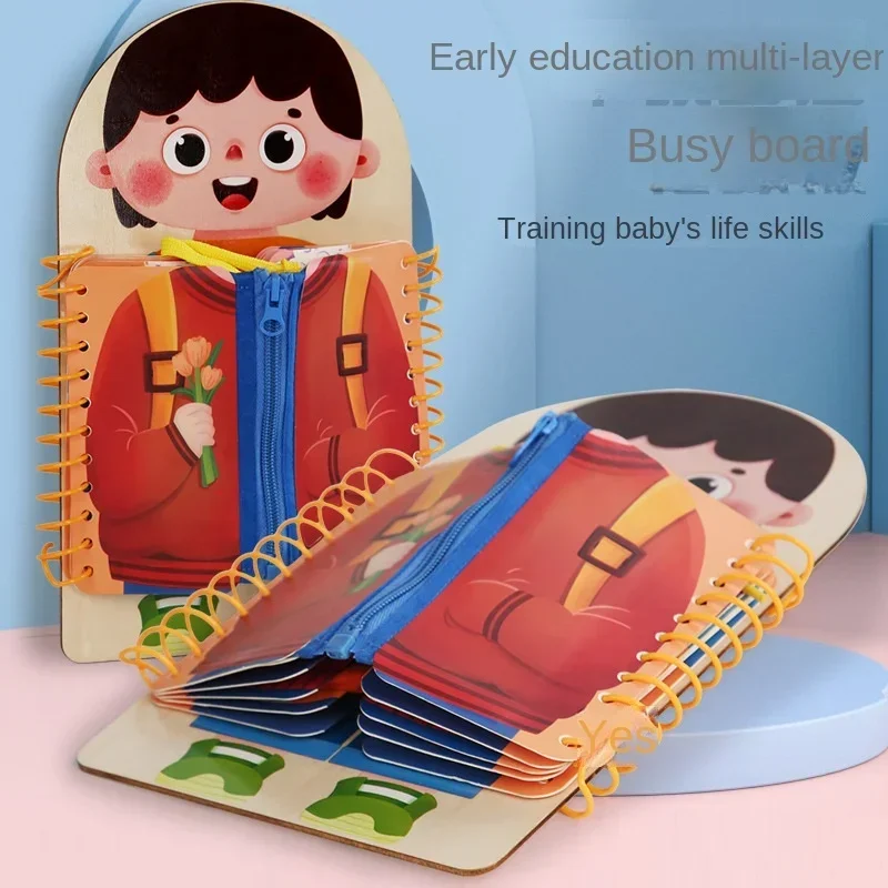

Kids Busy Book Montessori Toys Fine Motor Skills Training Button Zipper Early Education Games Toddlers Quiet Books Sensory Toys