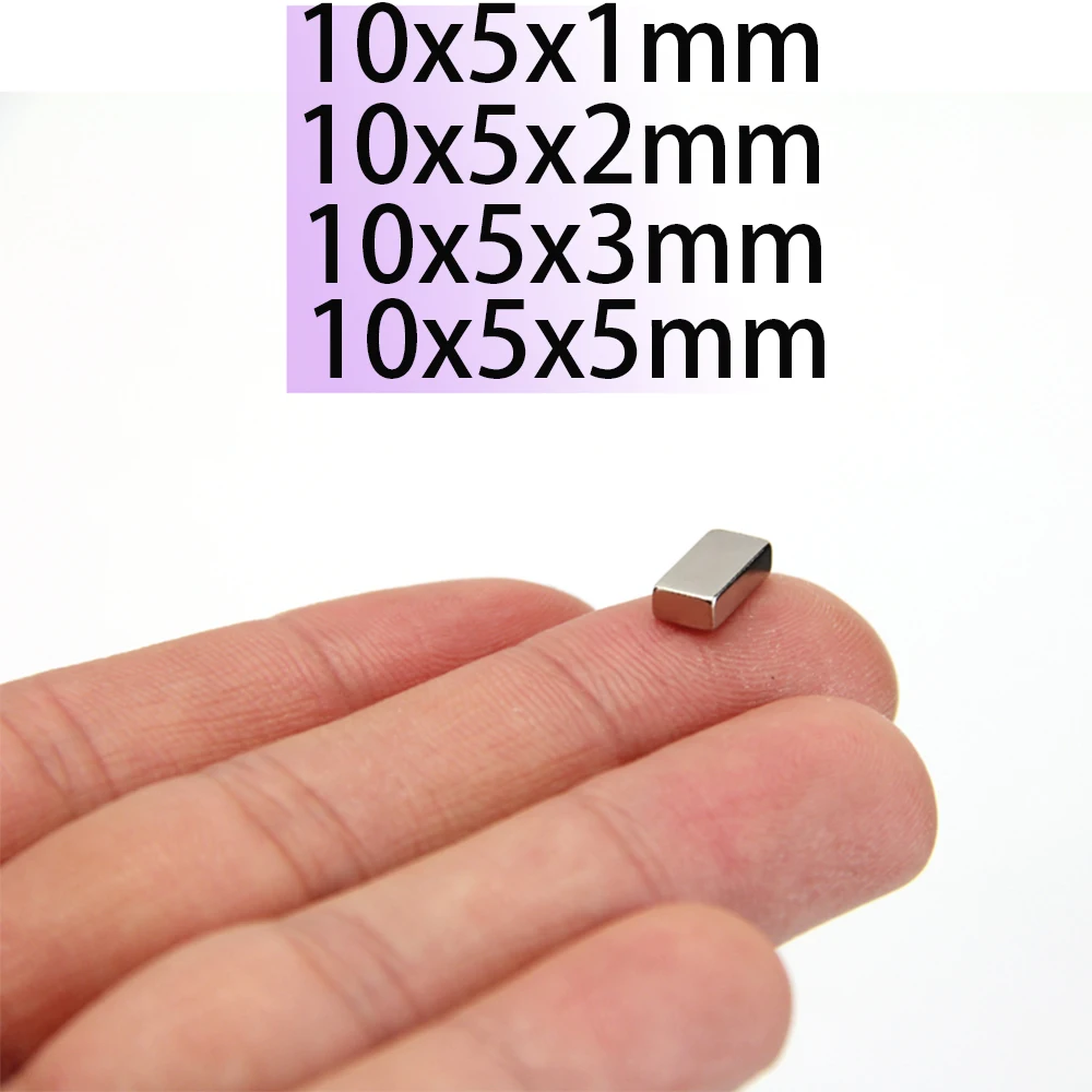 

10x5x1 10x5x2 10x5x3 10x5x5 Rectangle Square Neodymium Bar Block N35 Strong Magnet Search Magnetic industrial or motor generator