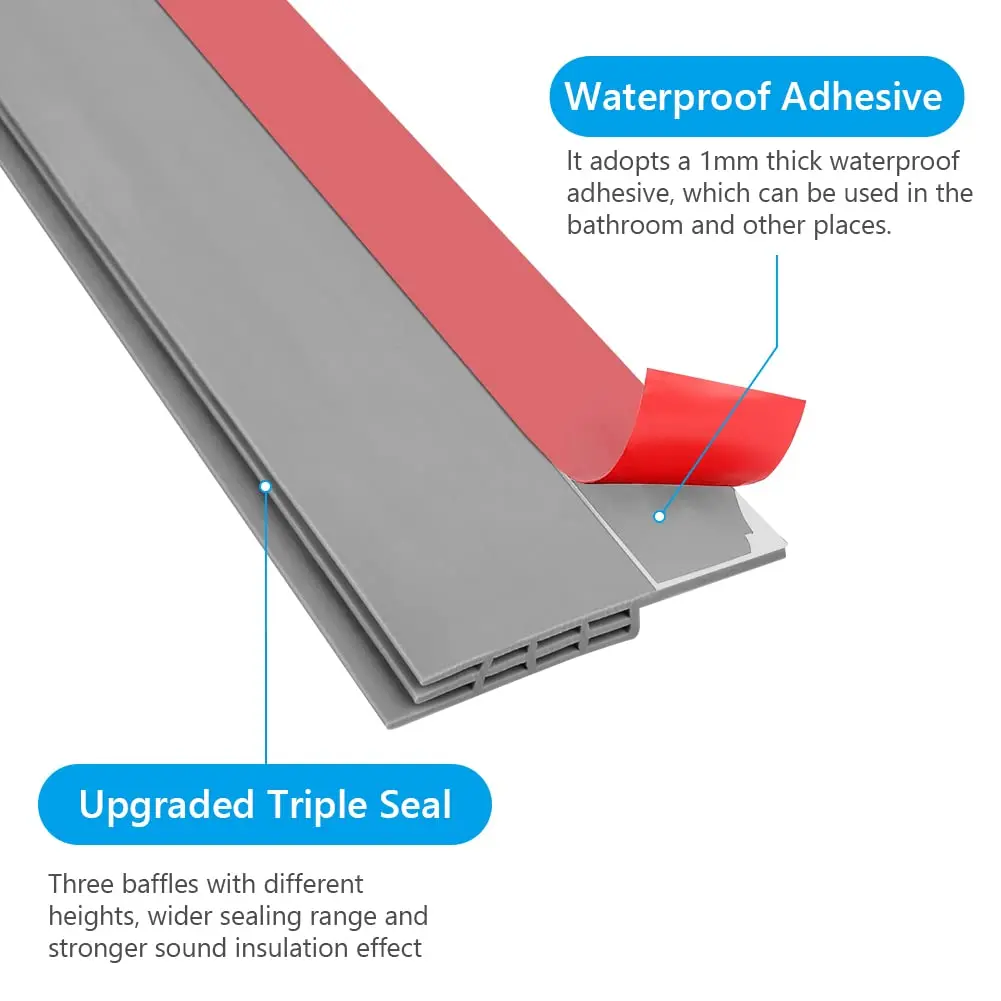 Description Picture 5 of itemDoor Draft Stopper Under Door Seal Cutable Soundproof Door Sealing Strip Adhesive Under Door Sweep Dust and Noise Insulation Wea