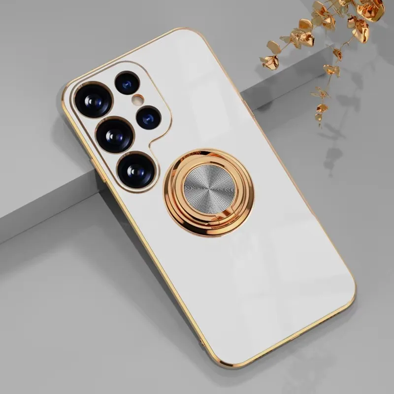 Luxury Plating Magnetic Ring Holder Phone Case Cover