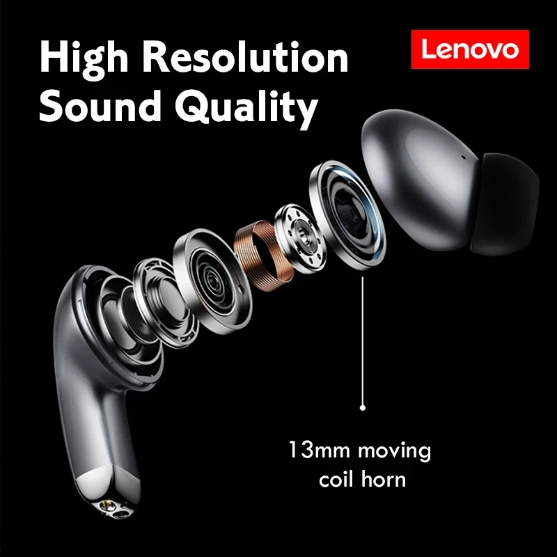 Lenovo LP5 Wireless Headphone TWS Bluetooth Earphones 9D Stereo Sport Headset Waterproof Bass Earbuds Touch Control with Mic