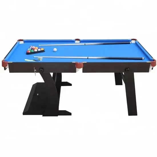Convenient Folding 6ft Snooker Billiard Table Kids Size Green Cloth Rubber MDF PVC Plastic Cushions Foldable Pool Table
