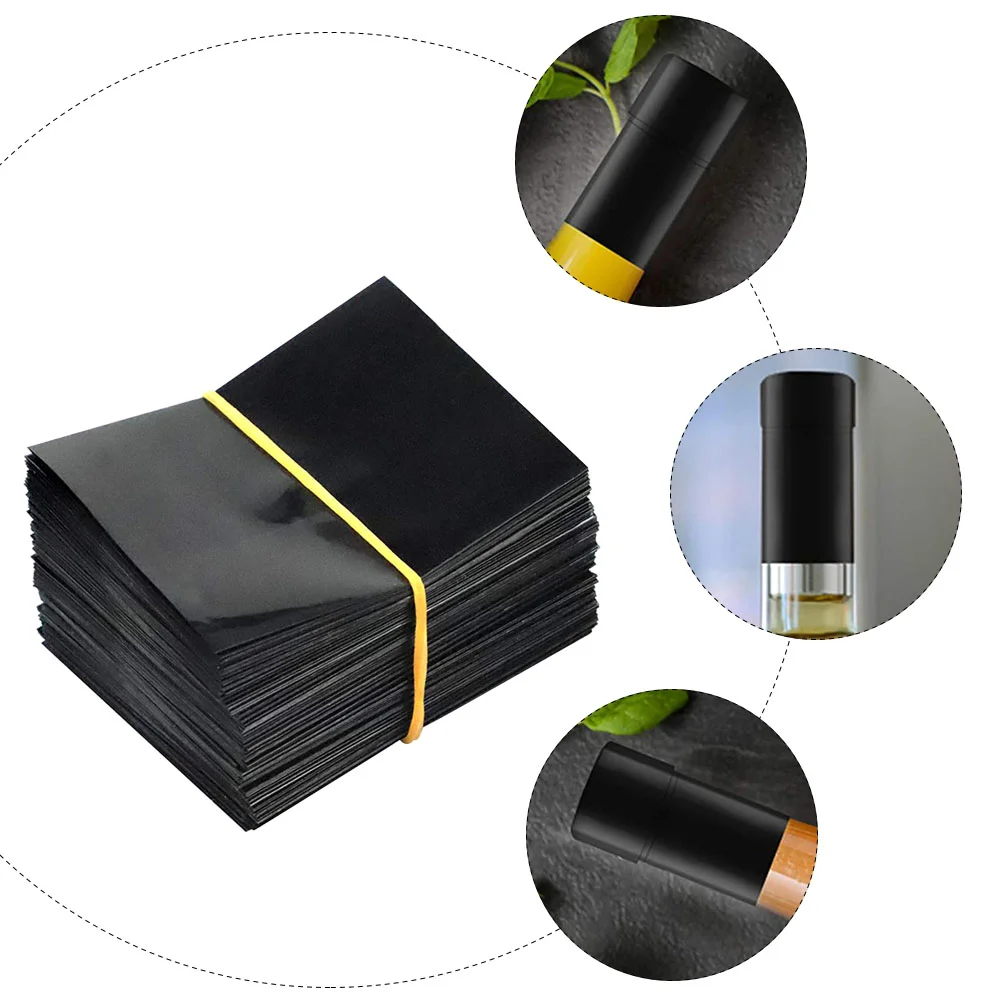100Pcs Black Bottle Sealing Film Heat Shrink Wrap Sealer Wrapping Machines Packaging For Beverage Sauce Bottles With High