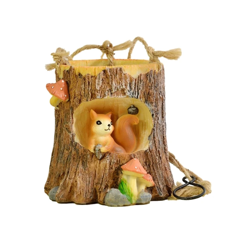

Cartoon Hanging Basket Flower Pot Squirrel Swing Hanging Basket Animal Nest Decorate Succulent Planter Pot Hanging Pots Durable
