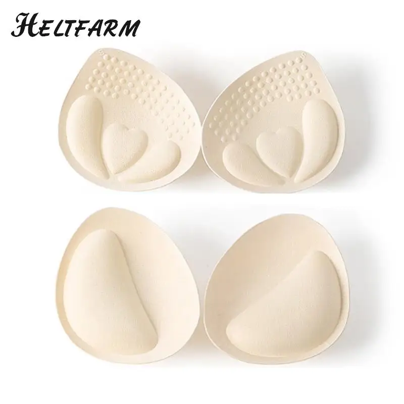 

1 Pair Women's Sports Cups Bra Pads Or Swimsuit Insert 4cm/6cm Latex Chest Pad Breathable Bra Pads Inserts Removable