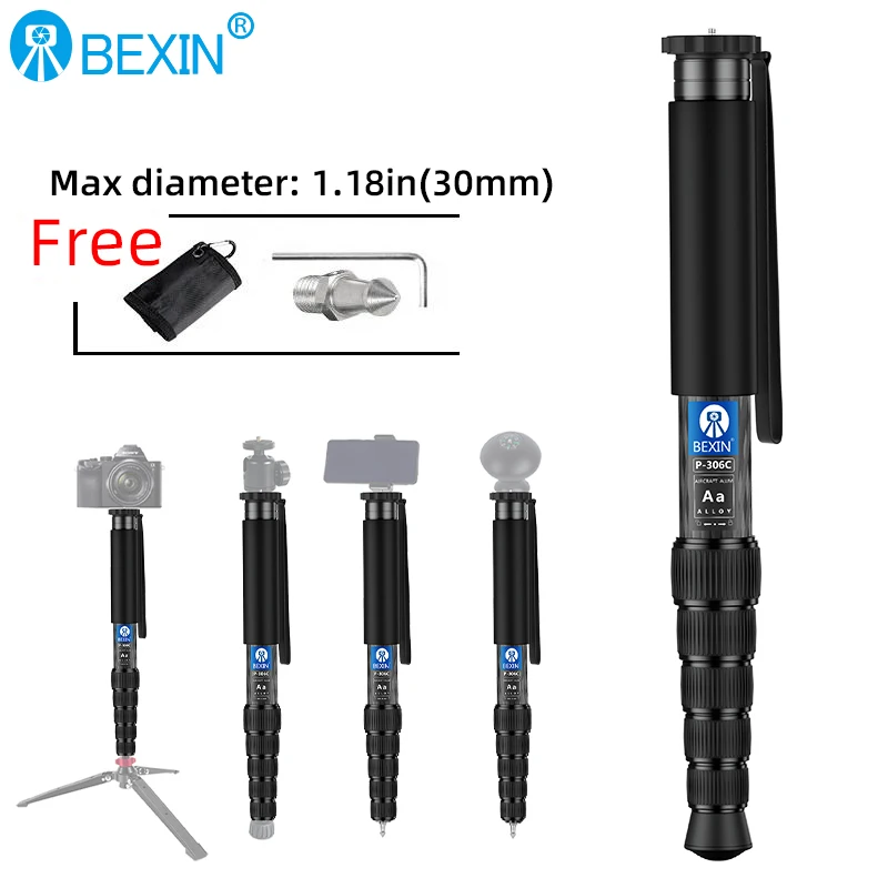 Bexin-tripé de Câmera Profissional Leve Portátil Viagem Fotografia Pernas Fibra de Carbono Monopé para Câmera Dslr - Image 3