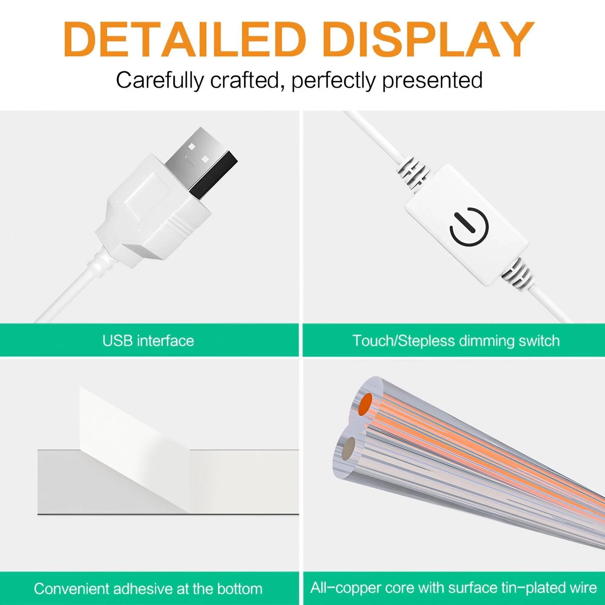 Innovative USB Touch LED Cosmetic Mirror Lighting Multi-functional Dimmable Design Perfect Lighting Solution mirror lights makeup mirror lights vanity light makeup lamp