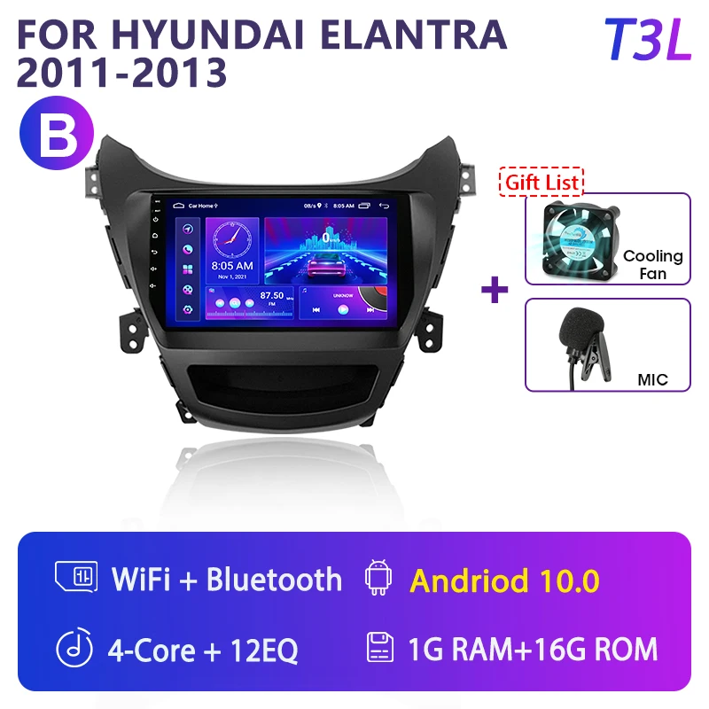 car stereo player dvd Srnubi Android 11.0 Car Radio For Hyundai Elantra 2011-2016 Multimedia Video Player 2Din 4G Navigation Carplay DVD Head unit portable video player for car Car Multimedia Players