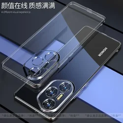 Elegant Electroplated Soft Silicone Protective Phone Case - Shockproof Plating Frame Bumper Cover for HONOR 400 Pro (Transparent)