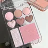 8-Color Pink Orange Eyeshadow Palette Facial Blusher Highlighter Brightening Lasting Heart-shaped Eye Shadow Makeup Cosmetics 5