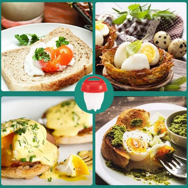Silicone Egg Cooker, Boiled Egg Cooker without Shell, BPA Free Silicone Boiler Steamer, Non-stick Cups Fast Poacher.