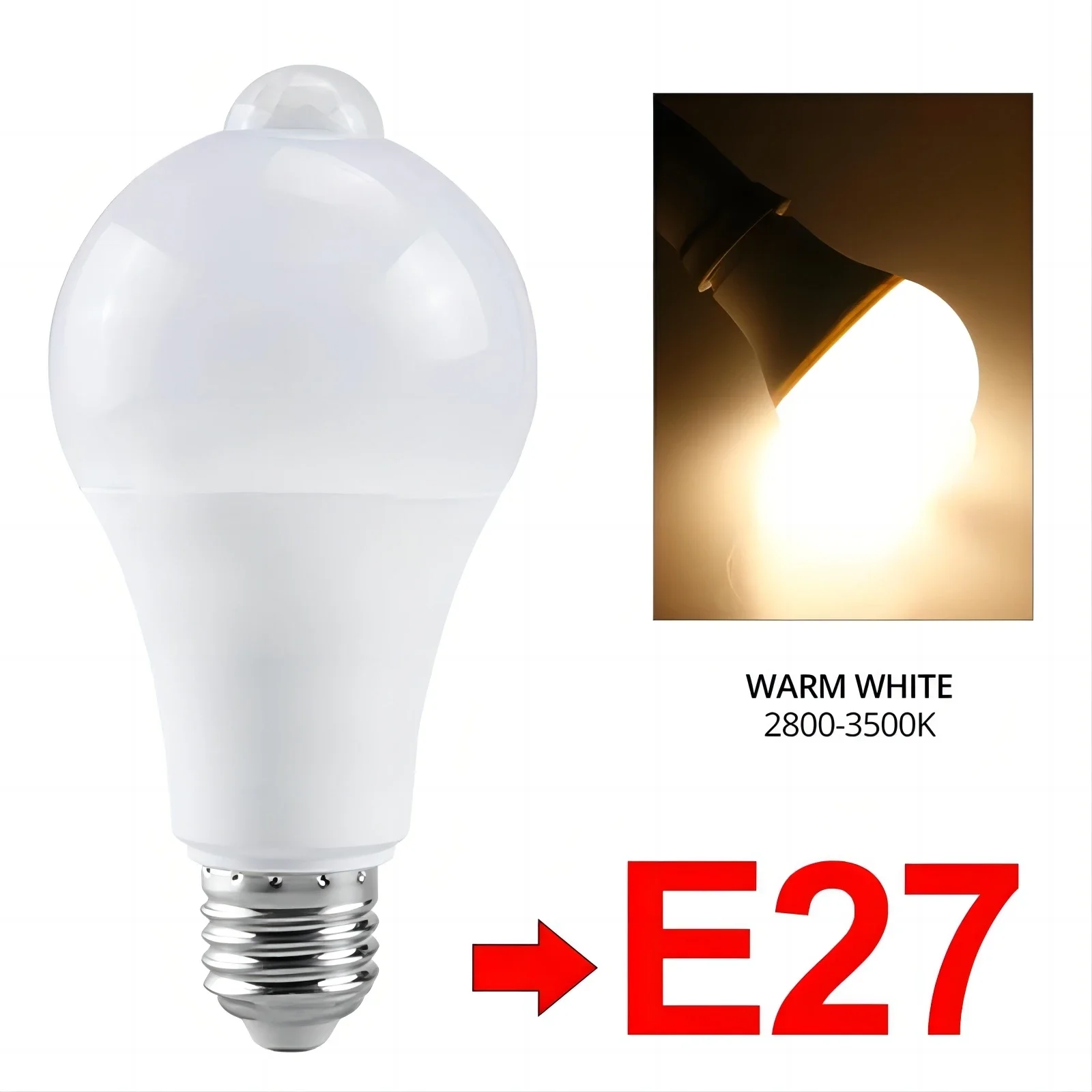 Motion-Activated Smart LED Light Bulb with Dusk-to-Dawn Sensor