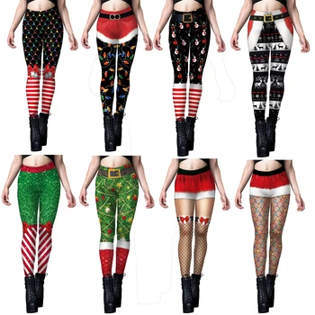 Women Leggings Fashion 3d Digital Printing Christmas Leggings