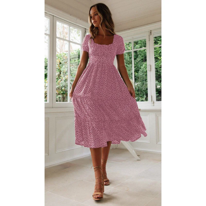 Robe Longue en Mousseline de Soie pour Femme, Tenue de Soirée Élégante, Manches Courtes, Décontractée, pour Vacances, Nouvelle Collection Été 2023, 24940 10