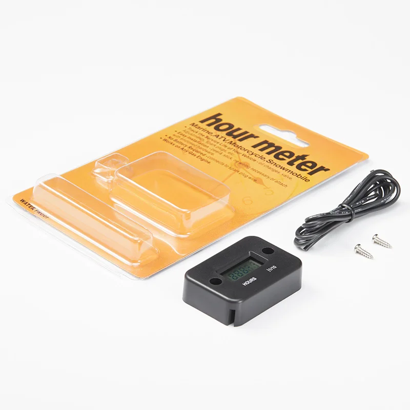 LSQ-01 Tachometer Hour Meter Digital Display for Chainsaw Lawnmover Motorcycle Digital Board Hour Counter Battery Replaceable Engine Tachometer Tachometer Gauge Tachometer Meter Engine Hour Meter