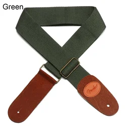 Vibrant Adjustable Cotton Canvas Guitar Strap (Green)