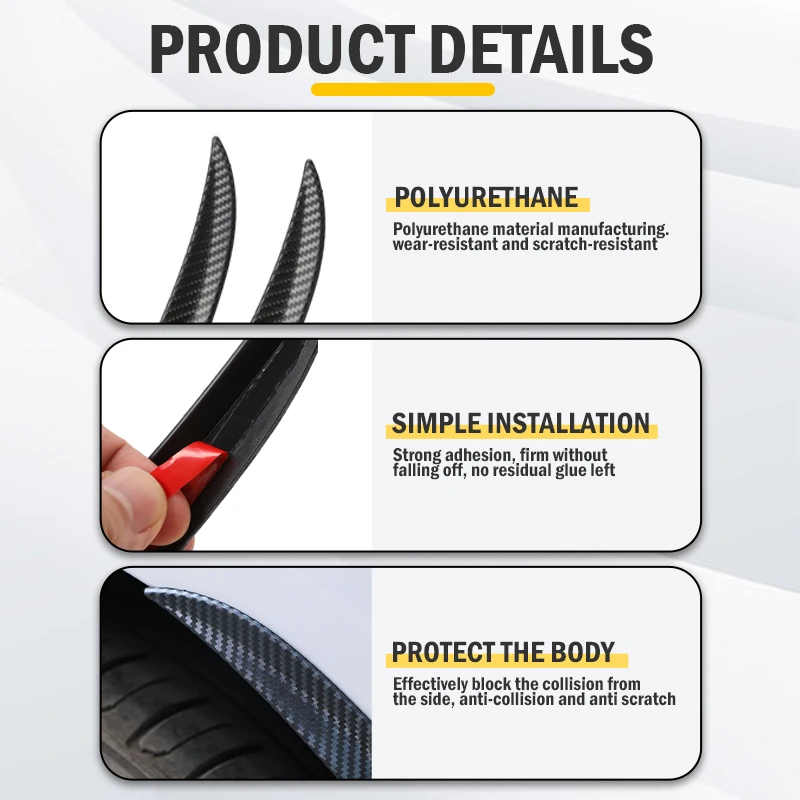 Universal Car Wheel Eyebrow Arch Mouldings Fender Rubber Stickers Body Kit Protector