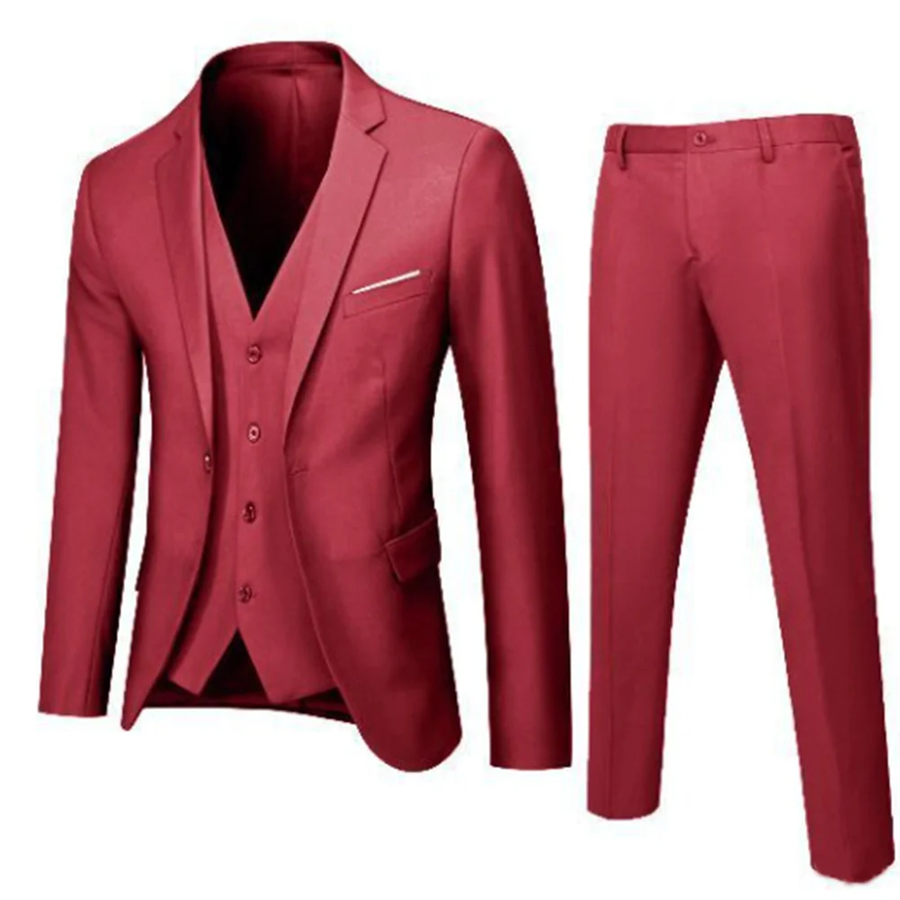 

Elegant Men\\\\\\\\\\\\\\'s Tuxedo Suit Blazer and Pants Set Slim Fit Jacket Coat for Formal Party Multiple Colors Available