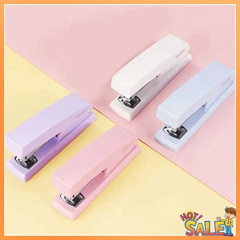 책상용 1 PCS 스테이플러 사무실 스테이플러 휴대용 내구성 스테이플러 사무용품 (핑크색)