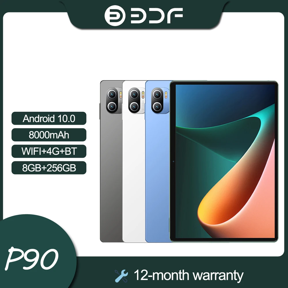 BDF 태블릿 IPS 스크린, 10.35 인치 대형 스크린, 8000mAh 배터리, 1280*800 해상도, 8GB RAM, 256GB ROM, 와이파이 셀룰러 네트워크, 신제품