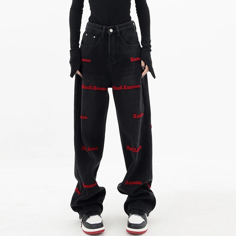 Blue High Waist Jeans For Women Summer 2023 Fashion Y2k Streetwear Korean Baggy Denim Pants Straight Leg Trousers Boyfriend Jean