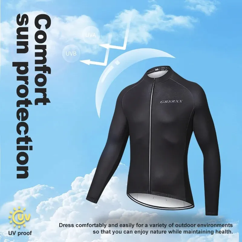 Cycling Jersey GRSRXX Cycling Jerseys Men Long Sleeve Cycling Fall Winter MTB Road Bike Riding Garment Breathable Road Bicycle Sportswear