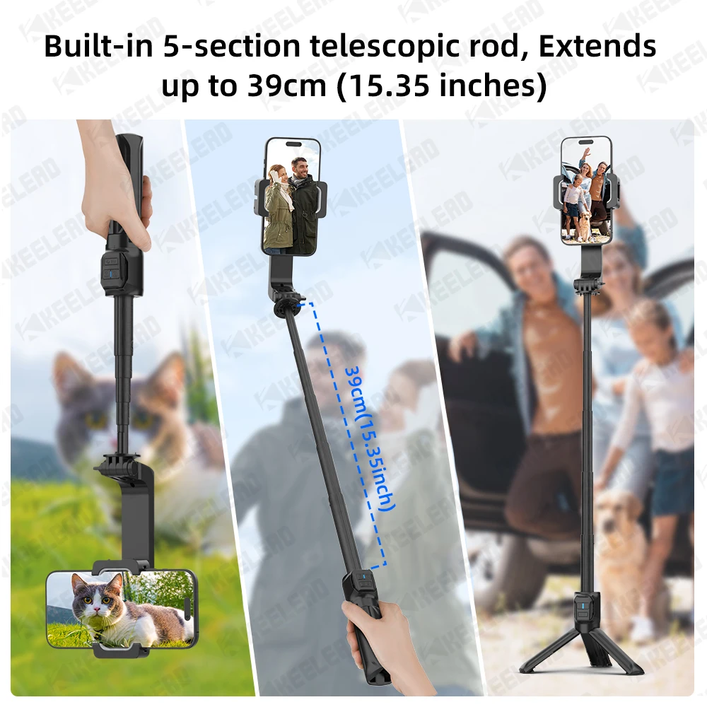 Selfie Stick Tripod Mobile Phone Stabilizer Stand Cell Phone Rechargeable Remote Control Action Camera Shoot