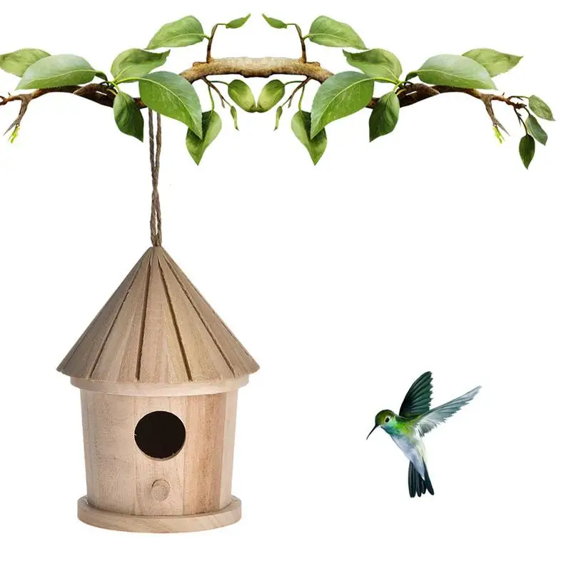 

X140CM DIY Wooden Bird House Nest Creative Wallmounted Hanging Bird Nest Home Decoration Gardening Decoration Dropshipping