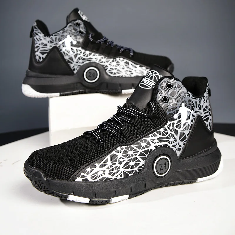 

Брендовая популярная мужская Баскетбольная обувь, модная уличная спортивная обувь, износостойкая Нескользящая Мужская баскетбольная тренировочная обувь с высоким верхом