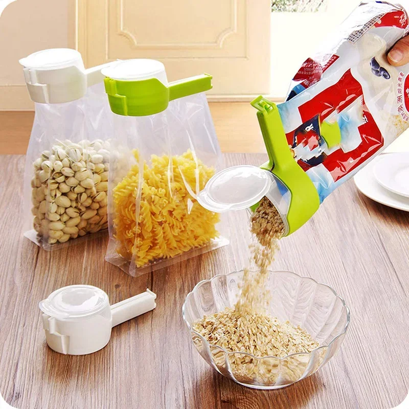Sealing Clips Snack Sealing Clip Preservation Plastic Food Saver Travel Kitchen Gadget Sealed Pour Food Storage Bag Lid