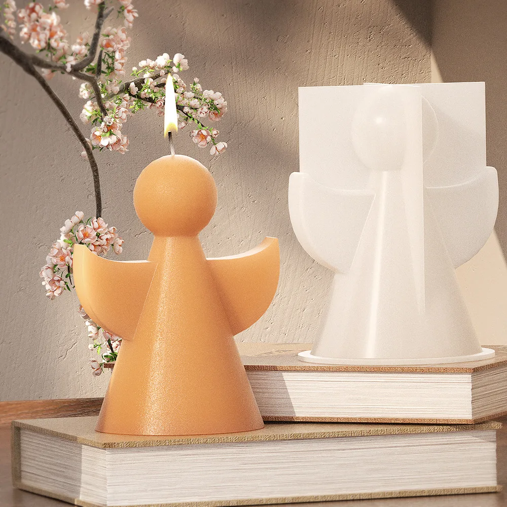 3D 천사 캔들 실리콘 몰드, 간단한 천사 모양 향기 비누 몰드, DIY 석고 콘크리트 송진 장식, 선물 몰드, 홈 데코